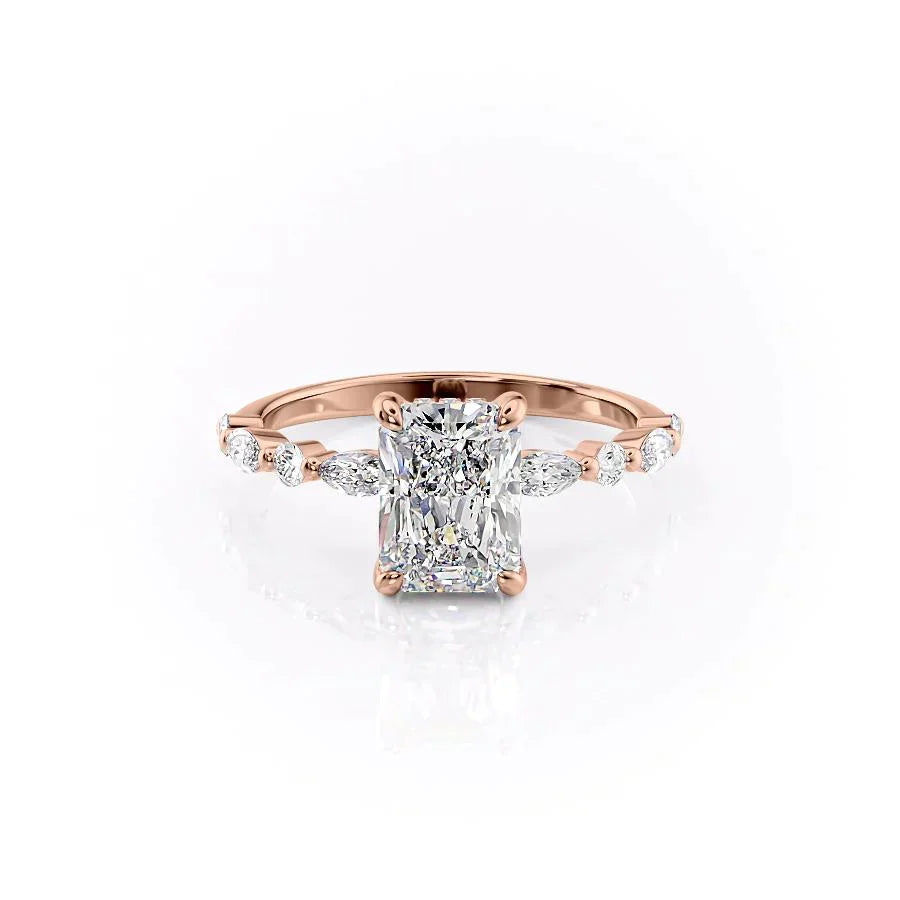 The Lindsey Set With A 1 Carat Radiant Lab Diamond