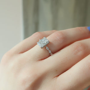 The Lindsey Set With A 2 Carat Radiant Lab Diamond