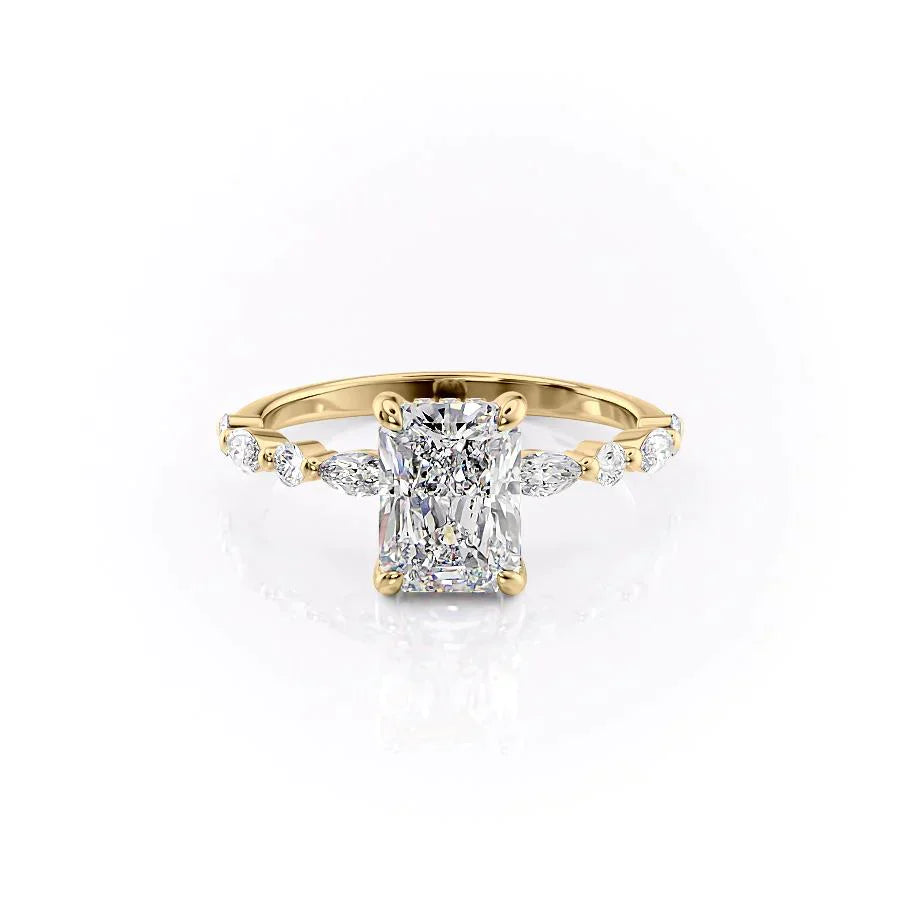 The Lindsey Set With A 4 Carat Radiant Moissanite