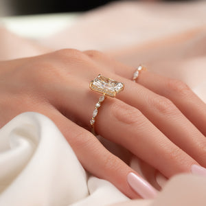 The Lindsey Set With A 2 Carat Radiant Lab Diamond