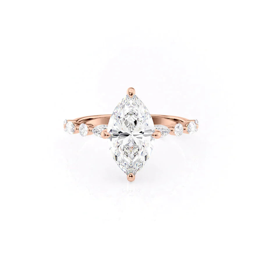 The Lindsey Set With A 2.5 Carat Marquise Lab Diamond