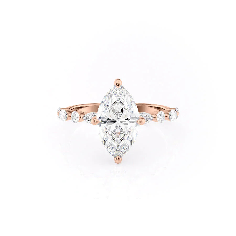 The Lindsey Set With A 4.5 Carat Marquise Moissanite