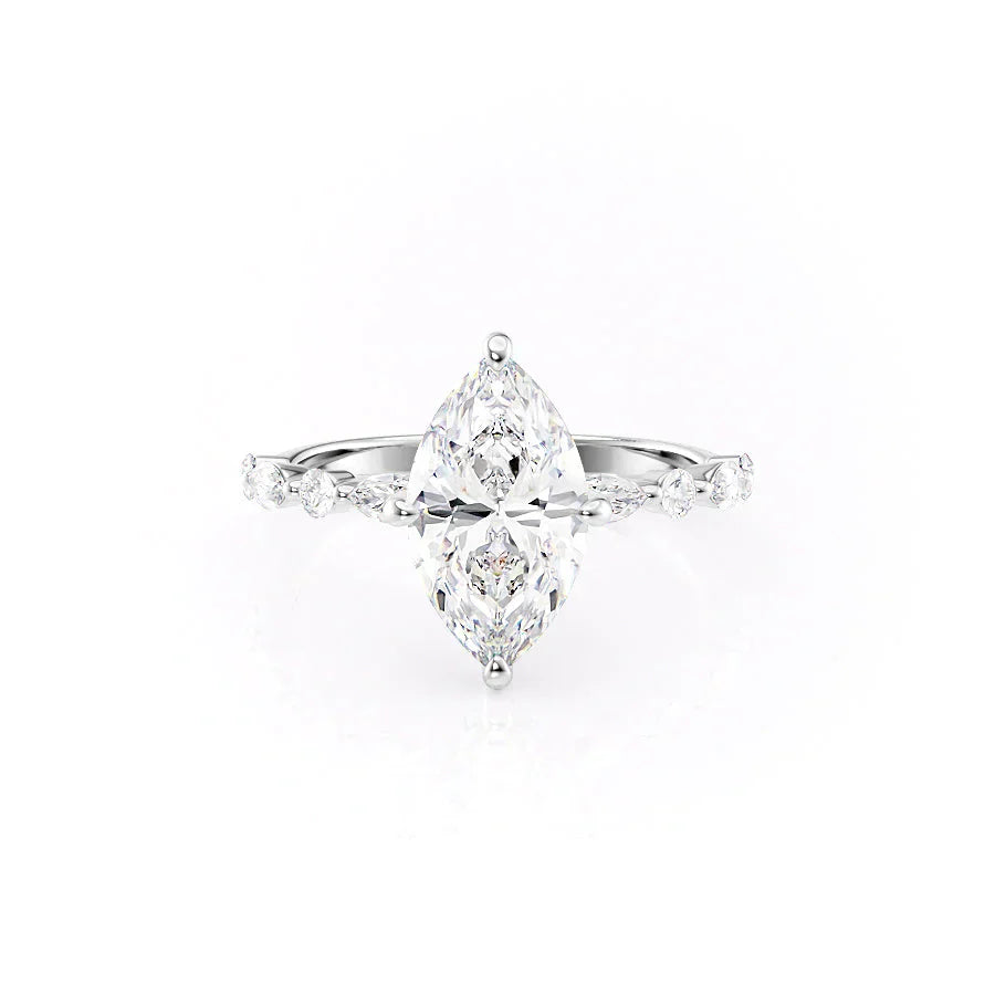 The Lindsey Set With A 5 Carat Marquise Moissanite