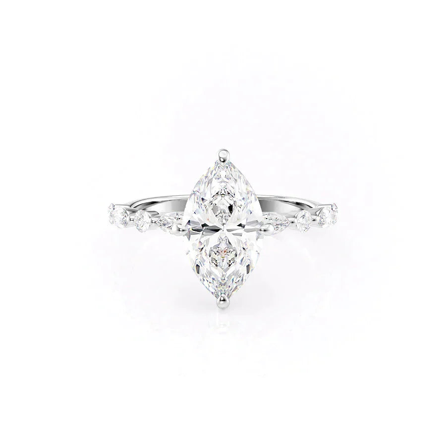 The Lindsey Set With A 3 Carat Marquise Lab Diamond