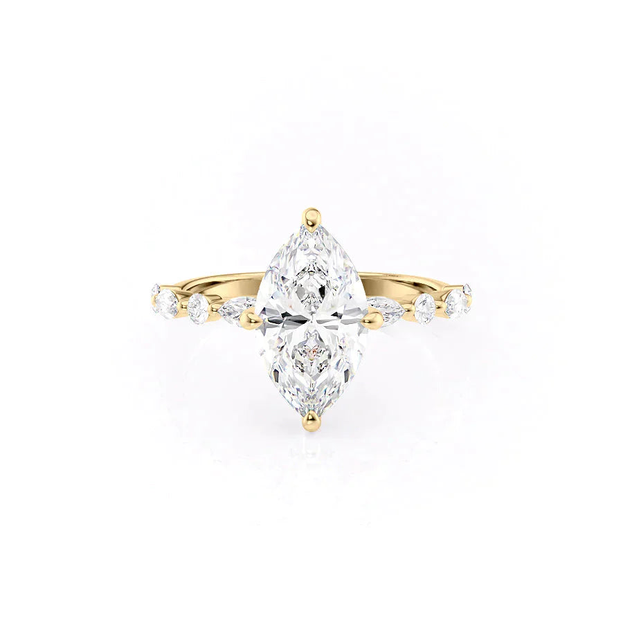 The Lindsey Set With A 3 Carat Marquise Lab Diamond