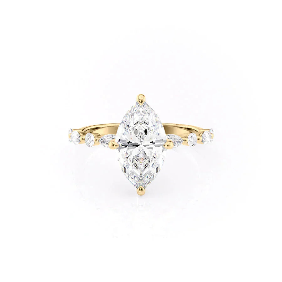 The Lindsey Set With A 3 Carat Marquise Moissanite