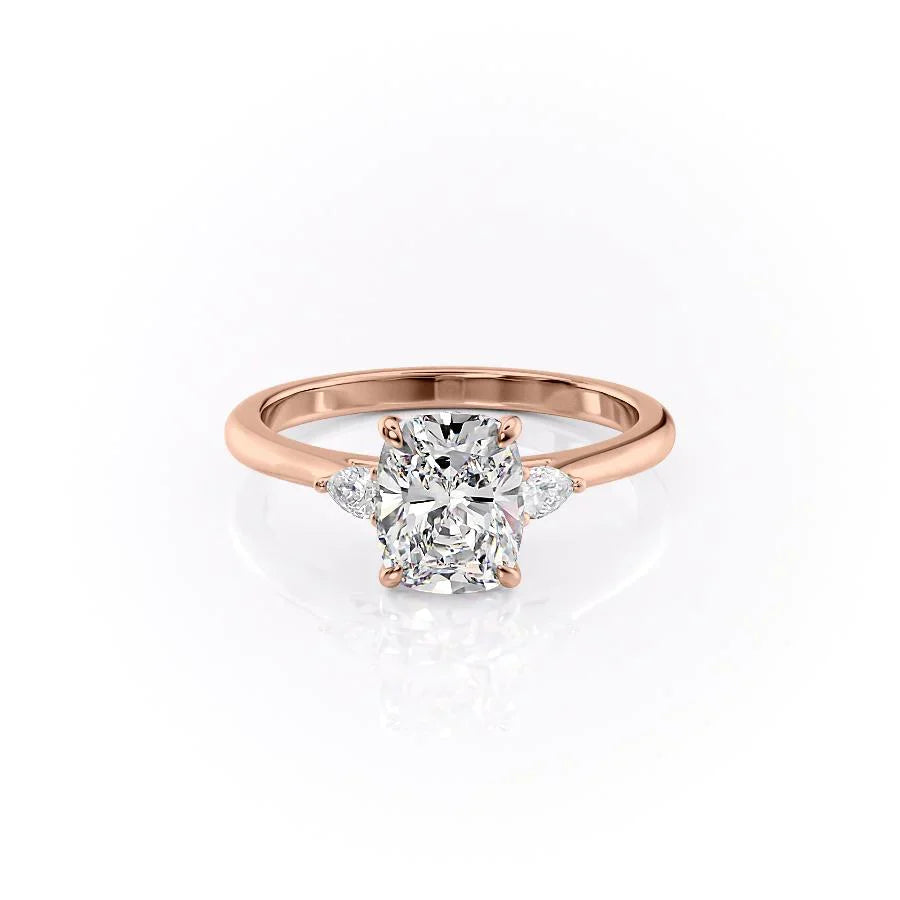 The Pears Liv Set With A 2.5 Carat Elongated Cushion Lab Diamond