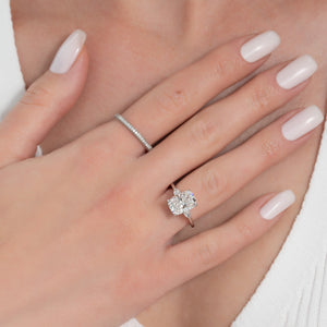 The Pears Liv Set With A 2.5 Carat Elongated Cushion Moissanite
