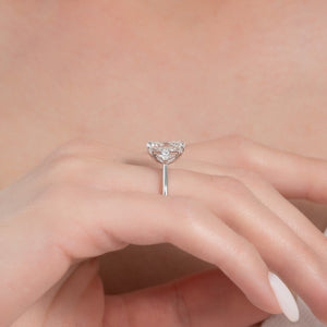 The Pears Liv Set With A 2.5 Carat Elongated Cushion Moissanite
