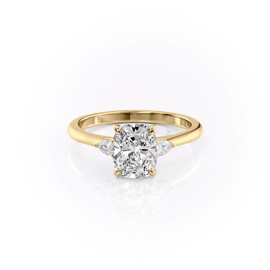 The Pears Liv Set With A 1.5 Carat Elongated Cushion Lab Diamond