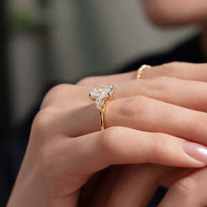 The Pears Liv Set With A 4.5 Carat Elongated Cushion Moissanite