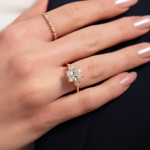 The Pears Liv Set With A 4.5 Carat Elongated Cushion Moissanite