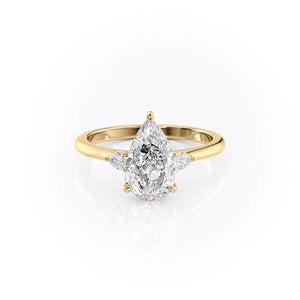 The Pears Liv Set With A 4.5 Carat Pear Moissanite