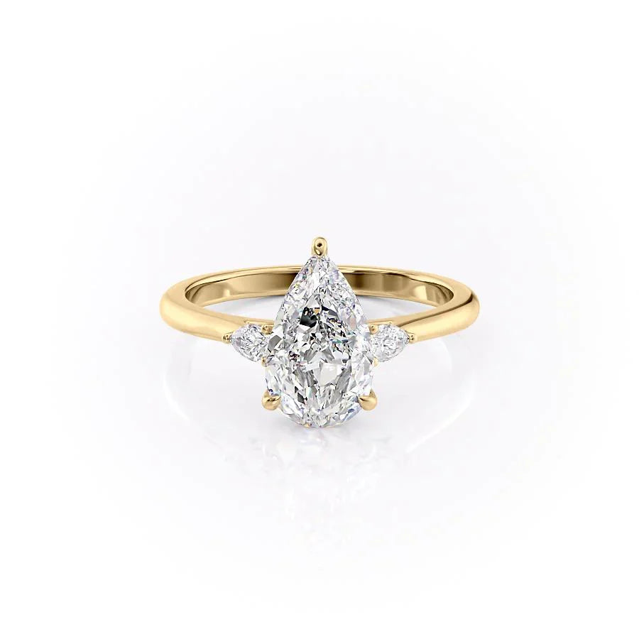 The Pears Liv Set With A 3 Carat Pear Lab Diamond