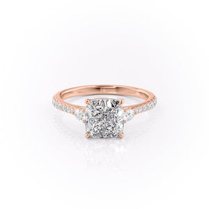The Pave Pears Liv Set With A 3.5 Carat Cushion Moissanite