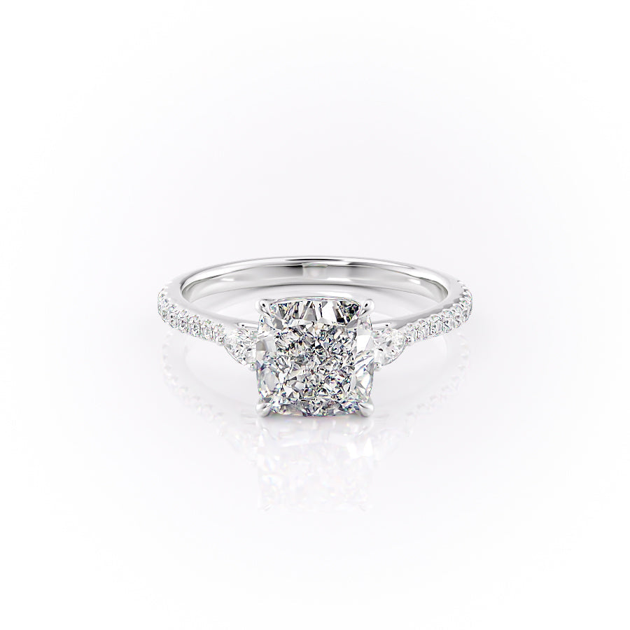 The Pave Pears Liv Set With A 5 Carat Cushion Moissanite