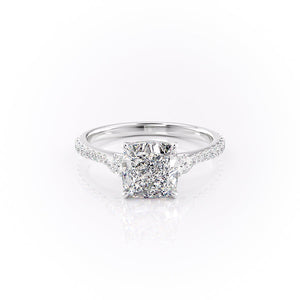 The Pave Pears Liv Set With A 3 Carat Cushion Moissanite