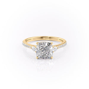 The Pave Pears Liv Set With A 4 Carat Cushion Moissanite