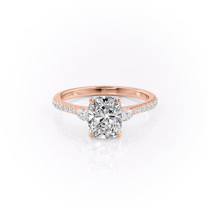 The Pave Pears Liv Set With A 1.5 Carat Elongated Cushion Lab Diamond