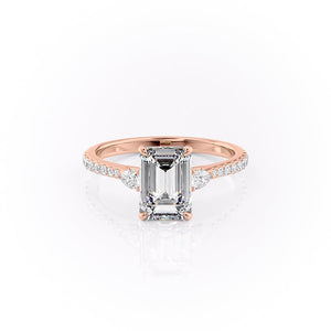 The Pave Pears Liv Set With A 5 Carat Emerald Moissanite