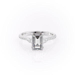 The Pave Pears Liv Set With A 3 Carat Emerald Moissanite