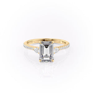 The Pave Pears Liv Set With A 2 Carat Emerald Moissanite