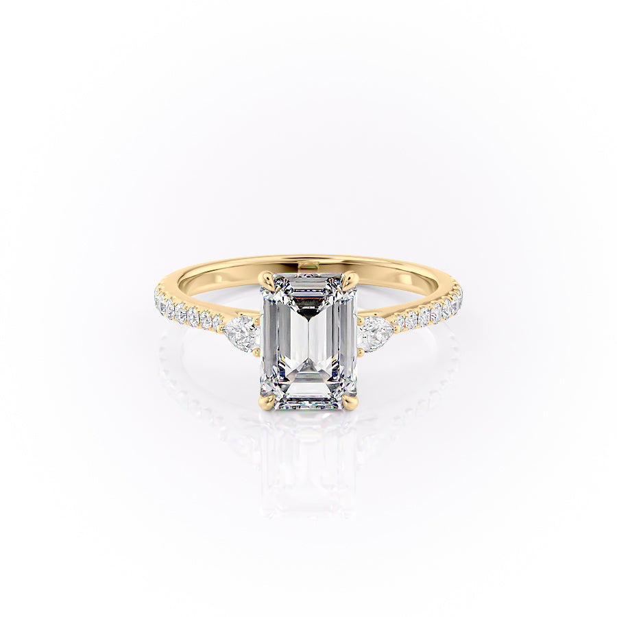 The Pave Pears Liv Set With A 2.5 Carat Emerald Lab Diamond