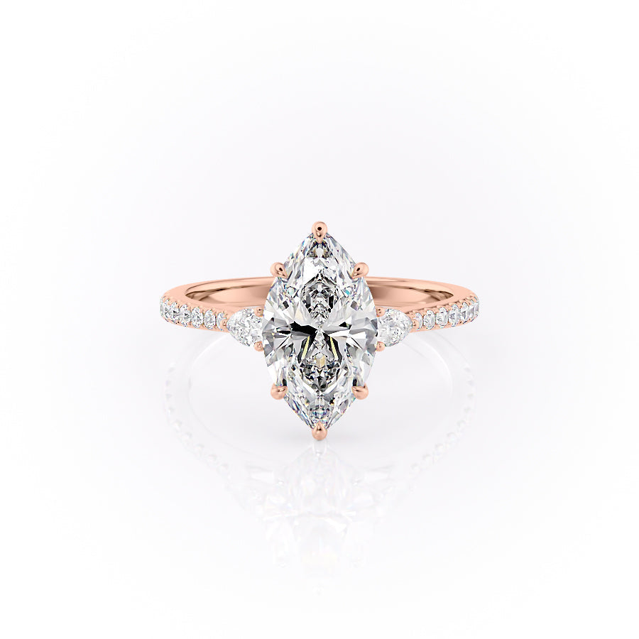 The Pave Pears Liv Set With A 1 Carat Marquise Lab Diamond