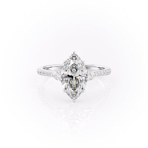 The Pave Pears Liv Set With A 3.5 Carat Marquise Moissanite
