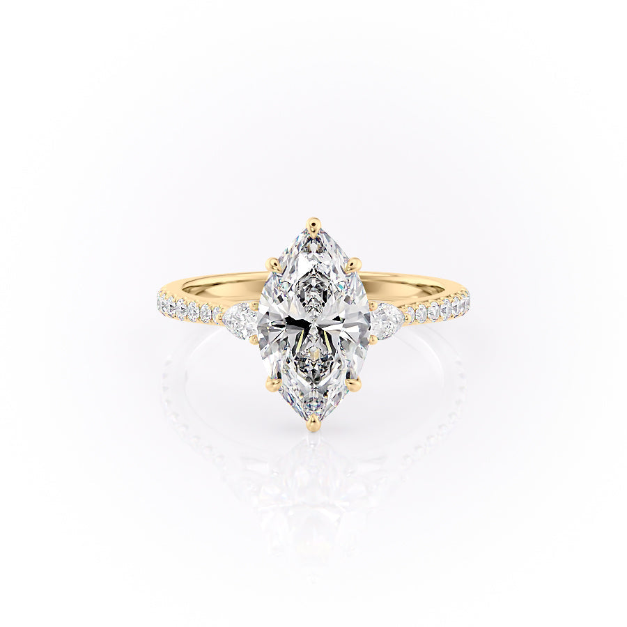 The Pave Pears Liv Set With A 1.5 Carat Marquise Lab Diamond