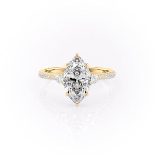 The Pave Pears Liv Set With A 5 Carat Marquise Moissanite