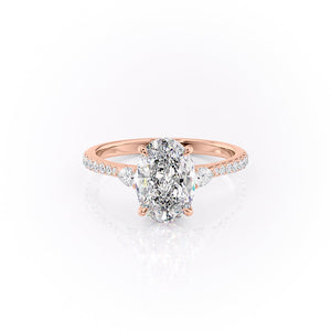 The Pave Pears Liv Set With A 2.5 Carat Oval Moissanite