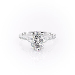 The Pave Pears Liv Set With A 1 Carat Oval Moissanite