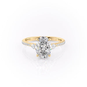 The Pave Pears Liv Set With A 1 Carat Oval Lab Diamond