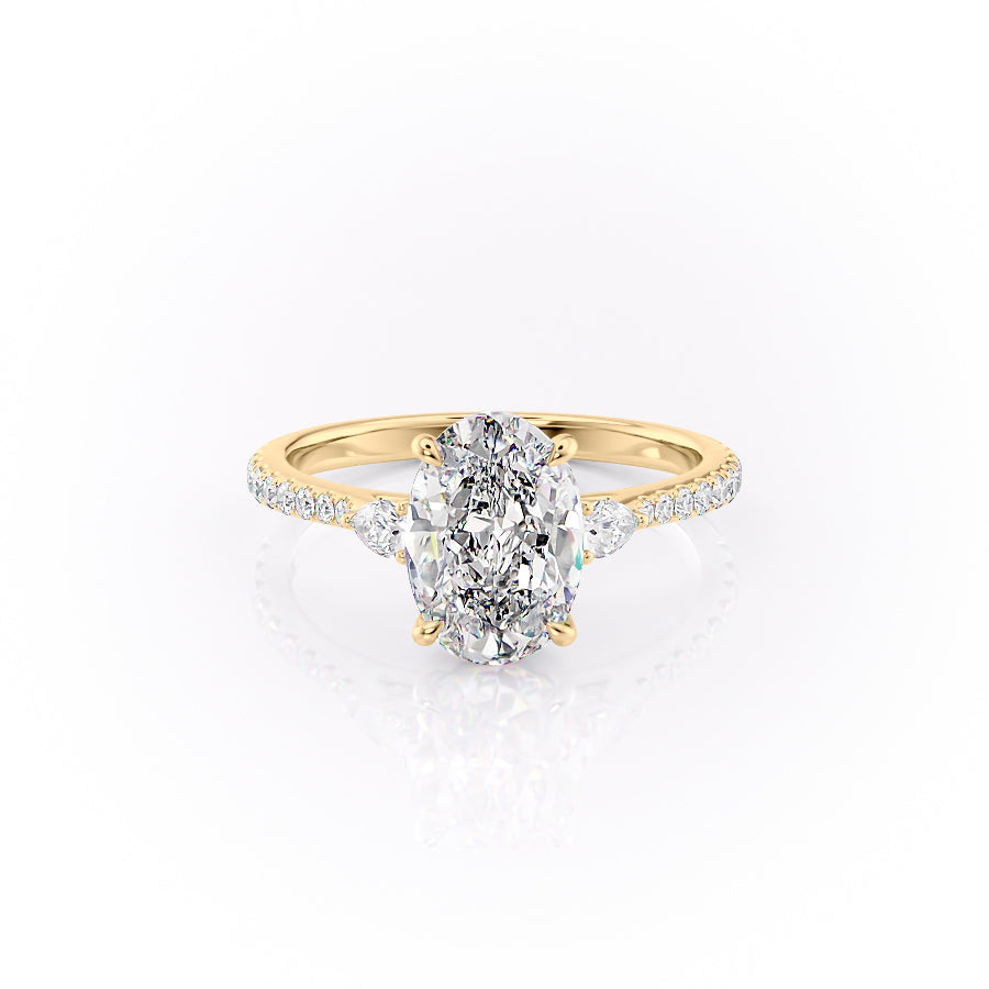 The Pave Pears Liv Set With A 1 Carat Oval Moissanite