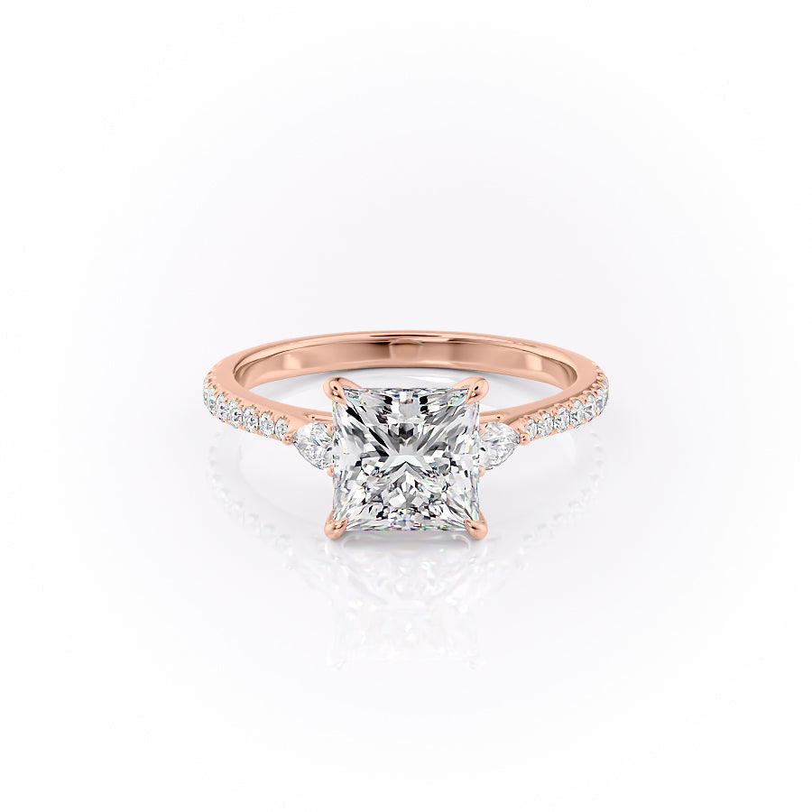 The Pave Pears Liv Set With A 1 Carat Princess Moissanite