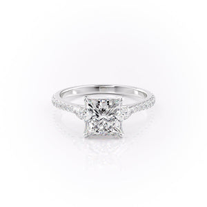 The Pave Pears Liv Set With A 1 Carat Princess Moissanite