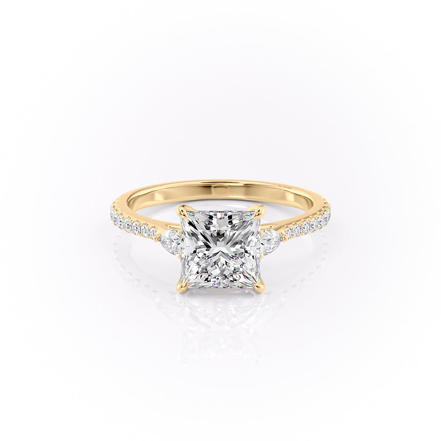 The Pave Pears Liv Set With A 4 Carat Princess Moissanite