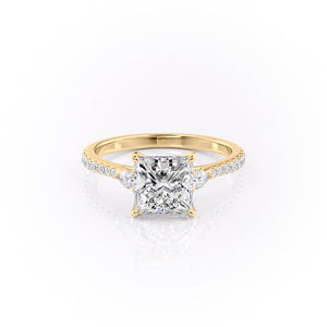 The Pave Pears Liv Set With A 1.5 Carat Princess Lab Diamond