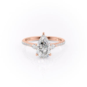The Pave Pears Liv Set With A 2.5 Carat Pear Moissanite