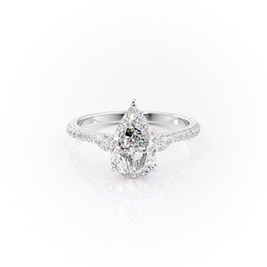 The Pave Pears Liv Set With A 1 Carat Pear Lab Diamond