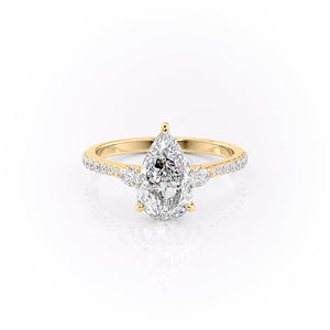 The Pave Pears Liv Set With A 5 Carat Pear Moissanite
