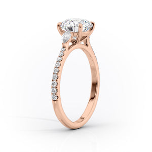 The Pave Pears Liv Set With A 3 Carat Round Lab Diamond