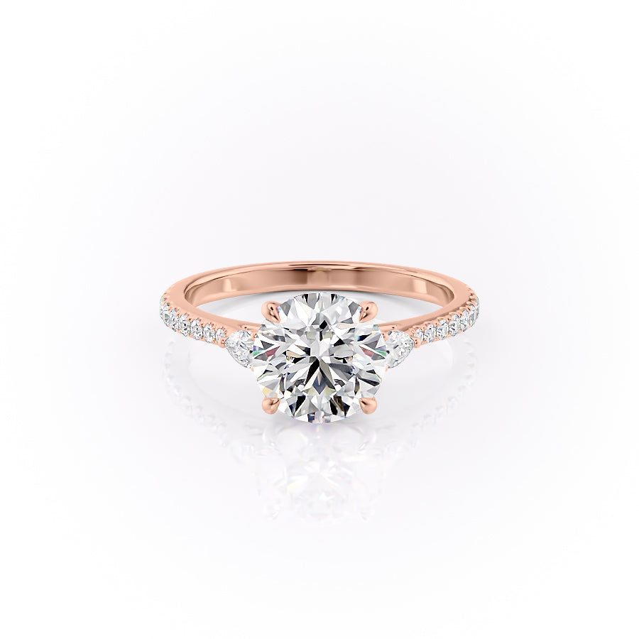 The Pave Pears Liv Set With A 2 Carat Round Moissanite