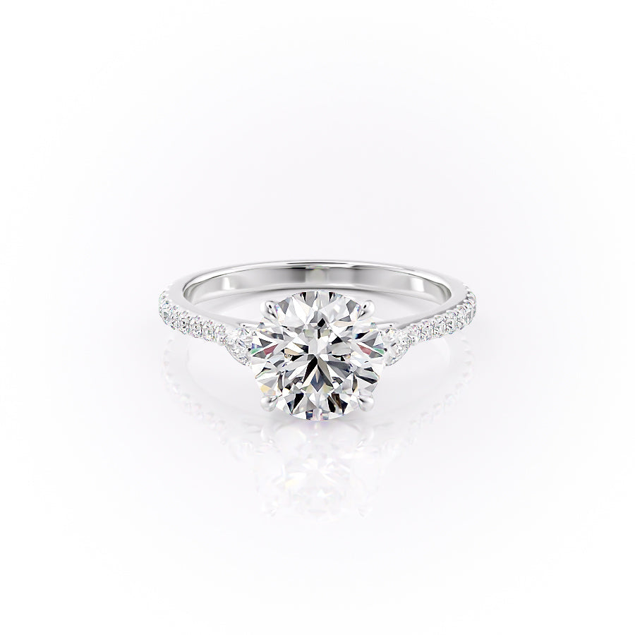 The Pave Pears Liv Set With A 3 Carat Round Moissanite