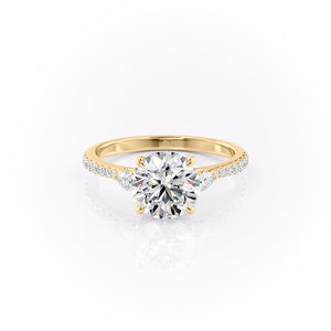 The Pave Pears Liv Set With A 1.5 Carat Round Moissanite