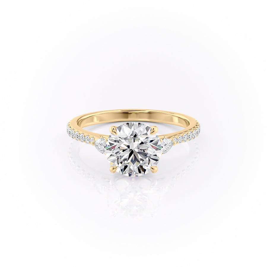 The Pave Pears Liv Set With A 3 Carat Round Lab Diamond