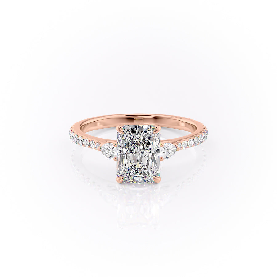The Pave Pears Liv Set With A 2 Carat Radiant Lab Diamond