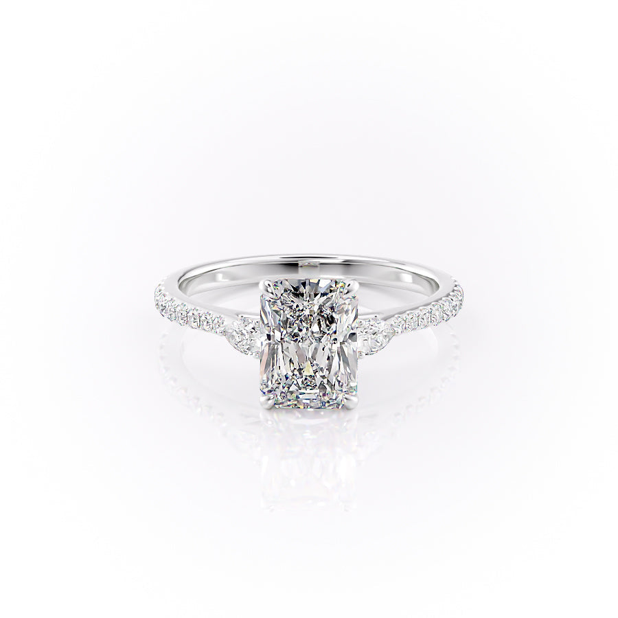 The Pave Pears Liv Set With A 5 Carat Radiant Moissanite