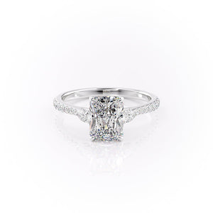 The Pave Pears Liv Set With A 2.5 Carat Radiant Moissanite